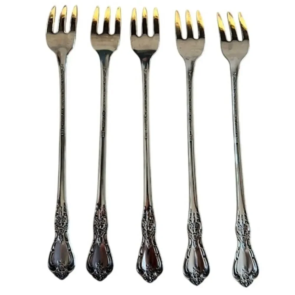 Oneida Distinction Deluxe Stainless HH Cocktail / Seafood Forks – Set of 5